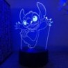 Stitch 3D Night Lights 16 színváltós, szabályozható anime asztali lámpa tökéletes születésnapi karácsonyi ajándék fiúknak és lán