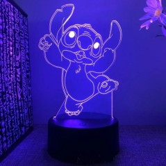 Stitch 3D Night Lights 16 színváltós, szabályozható anime asztali lámpa tökéletes születésnapi karácsonyi ajándék fiúknak és lán