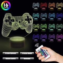 3D Illusion éjszakai lámpa játékszoba játékpad asztali beállítás világítási dekor Playstation konzolhoz ikon logó érzékelő aszta