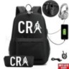 CR7 hátizsák USB 17 hüvelykes iskolatáska fiúknak lányoknak gyerekeknek hátizsákoknak tizenéveseknek USB laptop Mochilas