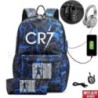 CR7 hátizsák USB 17 hüvelykes iskolatáska fiúknak lányoknak gyerekeknek hátizsákoknak tizenéveseknek USB laptop Mochilas