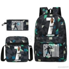 CR7 3db hátizsák fiúknak lányok hátizsák hideg kapacitású vízálló iskolatáskák diákoknak laptop Mochilas