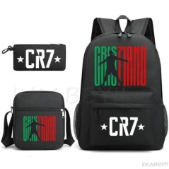 CR7 3db hátizsák fiúknak lányok hátizsák hideg kapacitású vízálló iskolatáskák diákoknak laptop Mochilas