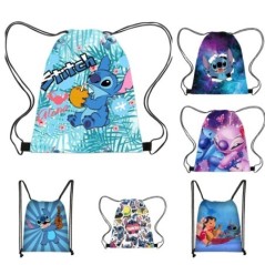 Disney Stitch Children Backpack Drawstring Bags Cartoon Mini Lilo&Stitch Travel Storage Bag Casual Swim Portable Backpack