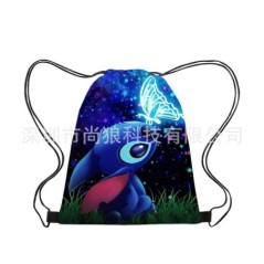 Disney Stitch Children Backpack Drawstring Bags Cartoon Mini Lilo&Stitch Travel Storage Bag Casual Swim Portable Backpack