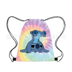 Disney Stitch Children Backpack Drawstring Bags Cartoon Mini Lilo&Stitch Travel Storage Bag Casual Swim Portable Backpack