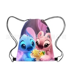 Disney Stitch Children Backpack Drawstring Bags Cartoon Mini Lilo&Stitch Travel Storage Bag Casual Swim Portable Backpack