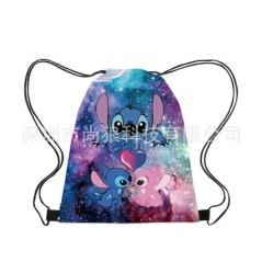 Disney Stitch Children Backpack Drawstring Bags Cartoon Mini Lilo&Stitch Travel Storage Bag Casual Swim Portable Backpack