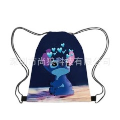 Disney Stitch Children Backpack Drawstring Bags Cartoon Mini Lilo&Stitch Travel Storage Bag Casual Swim Portable Backpack