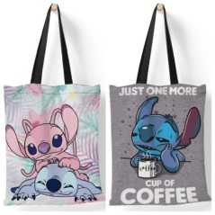 Disney Stitch nagy kapacitású bevásárlótáskák hordtáskák Anime Lilo és Stitch női vászon kézitáskák lányoknak ajándékok 35x40 cm