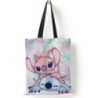 Disney Stitch nagy kapacitású bevásárlótáskák hordtáskák Anime Lilo és Stitch női vászon kézitáskák lányoknak ajándékok 35x40 cm