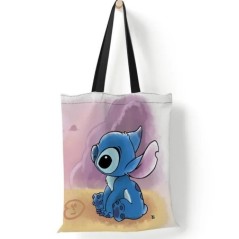 Disney Stitch nagy kapacitású bevásárlótáskák hordtáskák Anime Lilo és Stitch női vászon kézitáskák lányoknak ajándékok 35x40 cm