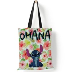 Disney Stitch nagy kapacitású bevásárlótáskák hordtáskák Anime Lilo és Stitch női vászon kézitáskák lányoknak ajándékok 35x40 cm