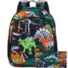 3PCS Toddler Backpack for Boys, 12'' Dinosaur Bookbag and Lunch Box Kindergarten Preschool Bag