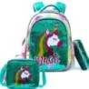 Backpack for Girls 16"  School Sequin Backpack with Lunch Box for Elementary Students