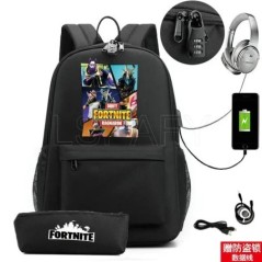 17 hüvelykes USB töltés FORTNITE Print hátizsák gyerekeknek iskolatáskák fiúk FORTNITE tinédzser hátizsák gyerekeknek rajzfilm h