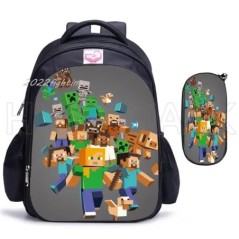 MINECRAFT Gyermek iskolatáska Általános Iskola Diák Lányok Fiúk Védelem Tehercsökkentés Hátizsák Rajzfilm Mochilas