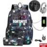 USB töltő vászon hátizsák Mochila Escolar FORTNITE játék Anime lány fiúknak iskolai hátizsák táskák utazási hátizsák