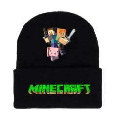 Minecraft sorozatú kalap Minecraft kötött sapka nyomtatott mintás játék Thermal curling pamut sapka Őszi és téli ruházathoz illő