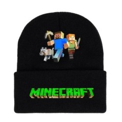 Minecraft sorozatú kalap Minecraft kötött sapka nyomtatott mintás játék Thermal curling pamut sapka Őszi és téli ruházathoz illő