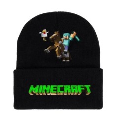 Minecraft sorozatú kalap Minecraft kötött sapka nyomtatott mintás játék Thermal curling pamut sapka Őszi és téli ruházathoz illő