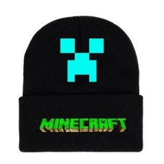 Minecraft sorozatú kalap Minecraft kötött sapka nyomtatott mintás játék Thermal curling pamut sapka Őszi és téli ruházathoz illő