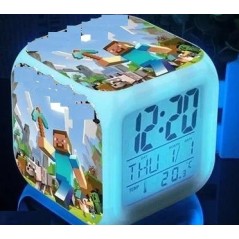 Minecraft 7colors Zombi figura Ébresztőóra Steve Gyémánt kard Led Asztali Digitális órák Hálószoba dekoráció Játék gyerekeknek s