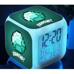 Minecraft 7colors Zombi figura Ébresztőóra Steve Gyémánt kard Led Asztali Digitális órák Hálószoba dekoráció Játék gyerekeknek s