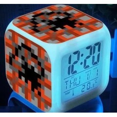 Minecraft 7colors Zombi figura Ébresztőóra Steve Gyémánt kard Led Asztali Digitális órák Hálószoba dekoráció Játék gyerekeknek s