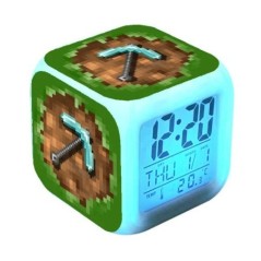 Minecraft 7colors Zombi figura Ébresztőóra Steve Gyémánt kard Led Asztali Digitális órák Hálószoba dekoráció Játék gyerekeknek s