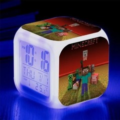 Minecraft 7colors Zombi figura Ébresztőóra Steve Gyémánt kard Led Asztali Digitális órák Hálószoba dekoráció Játék gyerekeknek s