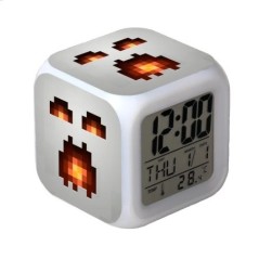 Minecraft 7colors Zombi figura Ébresztőóra Steve Gyémánt kard Led Asztali Digitális órák Hálószoba dekoráció Játék gyerekeknek s