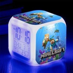 Minecraft 7colors Zombi figura Ébresztőóra Steve Gyémánt kard Led Asztali Digitális órák Hálószoba dekoráció Játék gyerekeknek s