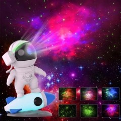 Kids Rocket Astronaut Star projektor éjszakai fény távirányítóval 360 állítható kialakítású Nebula Galaxy világítás gyerekeknek