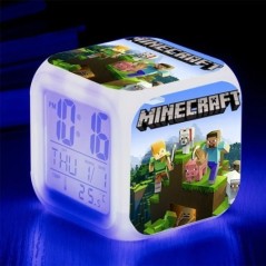 Minecraft 7colors Zombi figura Ébresztőóra Steve Gyémánt kard Led Asztali Digitális órák Hálószoba dekoráció Játék gyerekeknek s