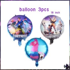 Lövöldözős játék Fortnition születésnapi parti dekorációs tányér csésze Rajzfilm Alpaka Láma Fólia Globos Baby Shower Kids Party