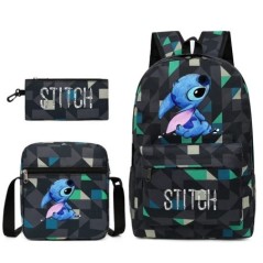 MINISO Disney Stitch Kids Hátizsák Rajzfilm Stitch Print Óvodai tolltartó Fiú Lány Válltáska Gyermek iskolatáska Ajándék