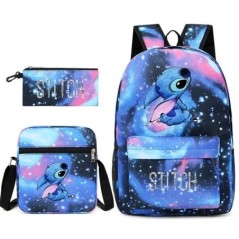 MINISO Disney Stitch Kids Hátizsák Rajzfilm Stitch Print Óvodai tolltartó Fiú Lány Válltáska Gyermek iskolatáska Ajándék