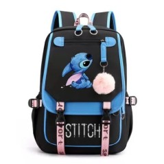 MINISO Disney Stitch Kids Hátizsák Rajzfilm Stitch Print Óvodai tolltartó Fiú Lány Válltáska Gyermek iskolatáska Ajándék