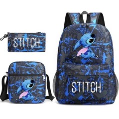 MINISO Disney Stitch Kids Hátizsák Rajzfilm Stitch Print Óvodai tolltartó Fiú Lány Válltáska Gyermek iskolatáska Ajándék