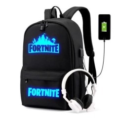 Fortnite hátizsák USB töltő világító utazó iskolatáska lány fiú kapacitású laptop Mochilas tinédzsereknek