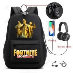 Fortnite hátizsák USB töltő világító utazó iskolatáska lány fiú kapacitású laptop Mochilas tinédzsereknek