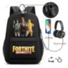 Fortnite hátizsák USB töltő világító utazó iskolatáska lány fiú kapacitású laptop Mochilas tinédzsereknek