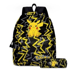 MINISO 3 PC-s szett Pikachu Pokémon hátizsák általános és középiskolás diákok iskolatáska fiúk lányok anime rajzfilm iskolatáska