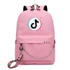 TIK TOK Hátizsák Iskolatáskák Laptop Utazótáskák Lányoknak Fiúk Tinédzser notebook Hátizsák Nylon Mochila Szalaggal