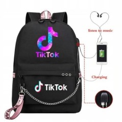 TIK TOK Hátizsák Iskolatáskák Laptop Utazótáskák Lányoknak Fiúk Tinédzser notebook Hátizsák Nylon Mochila Szalaggal