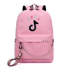 TIK TOK Hátizsák Iskolatáskák Laptop Utazótáskák Lányoknak Fiúk Tinédzser notebook Hátizsák Nylon Mochila Szalaggal