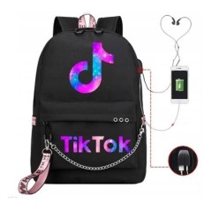 TIK TOK Hátizsák Iskolatáskák Laptop Utazótáskák Lányoknak Fiúk Tinédzser notebook Hátizsák Nylon Mochila Szalaggal