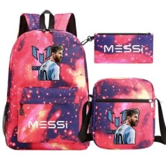 Új Messi hátizsákok 3db Football Stars Printe Könnyű, Egyszerű Laptop Iskolai Táskák Középiskolások Mochilas