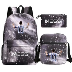 Új Messi hátizsákok 3db Football Stars Printe Könnyű, Egyszerű Laptop Iskolai Táskák Középiskolások Mochilas